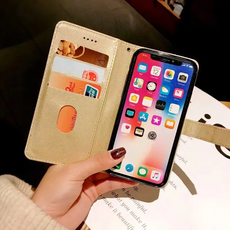 Для huawei Nova 4 чехол Роскошный Мерцающий розовый блестящий Флип кожаный для Honor 8X 8A 8C
