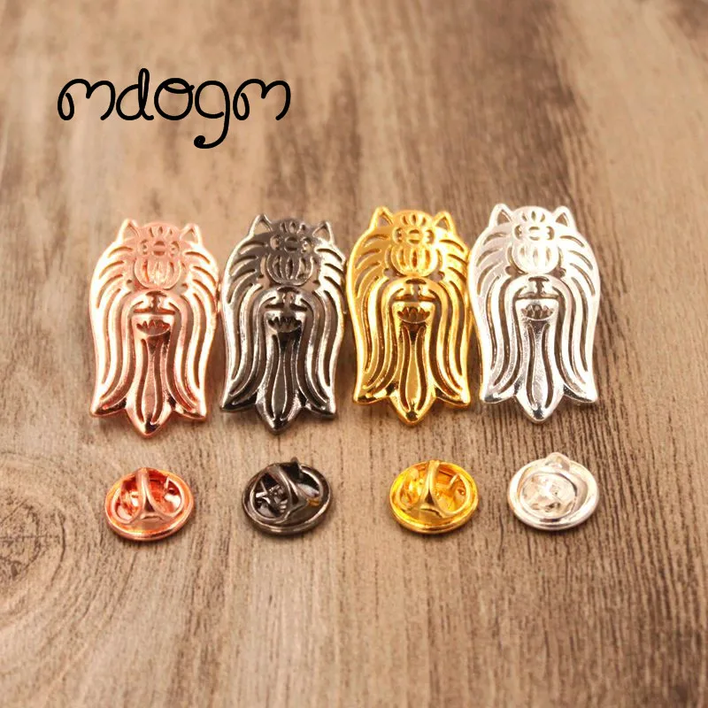 

Mdogm Yorkshire Dog Animal Brooches And Pins Suit Cute Funny Metal Small Father Collar Badges Gift For Male Men B042