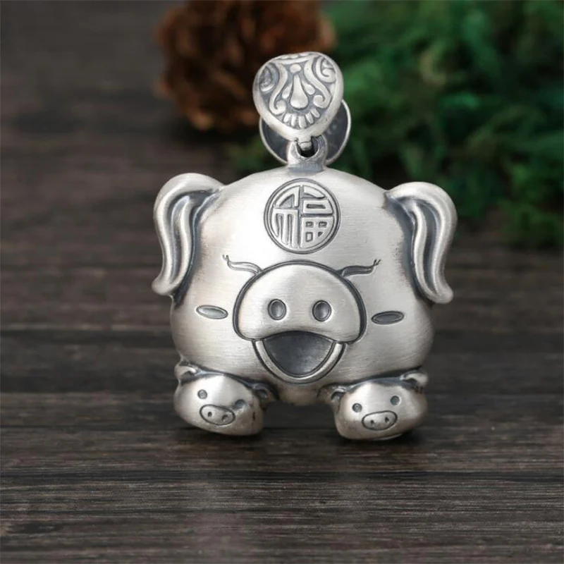 2019 Lucky Druzy Кулон 100% S999 стерлингового серебра ювелирные изделия для мужчин и женщин