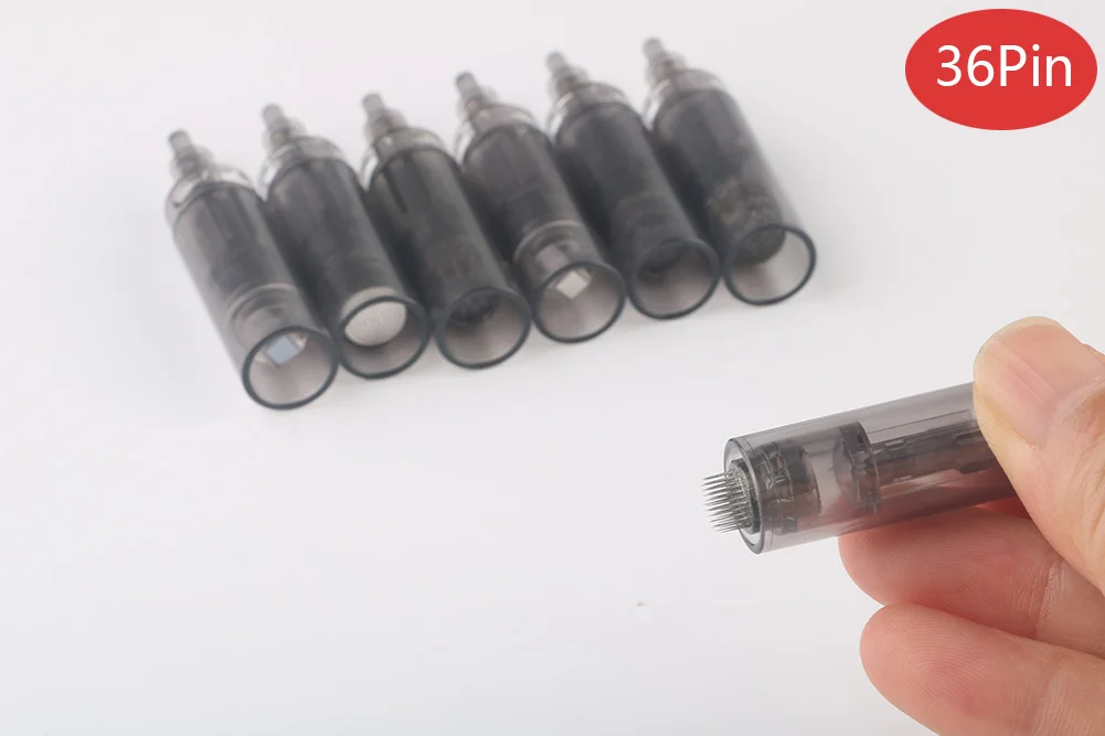 36Pin 100 шт Электрический автоматический нано микроиглы для Dr pen ULTIMA-A7 картридж для татуировки вращающиеся иглы для головы принадлежности для макияжа кожи - Габаритные размеры: 36Pin