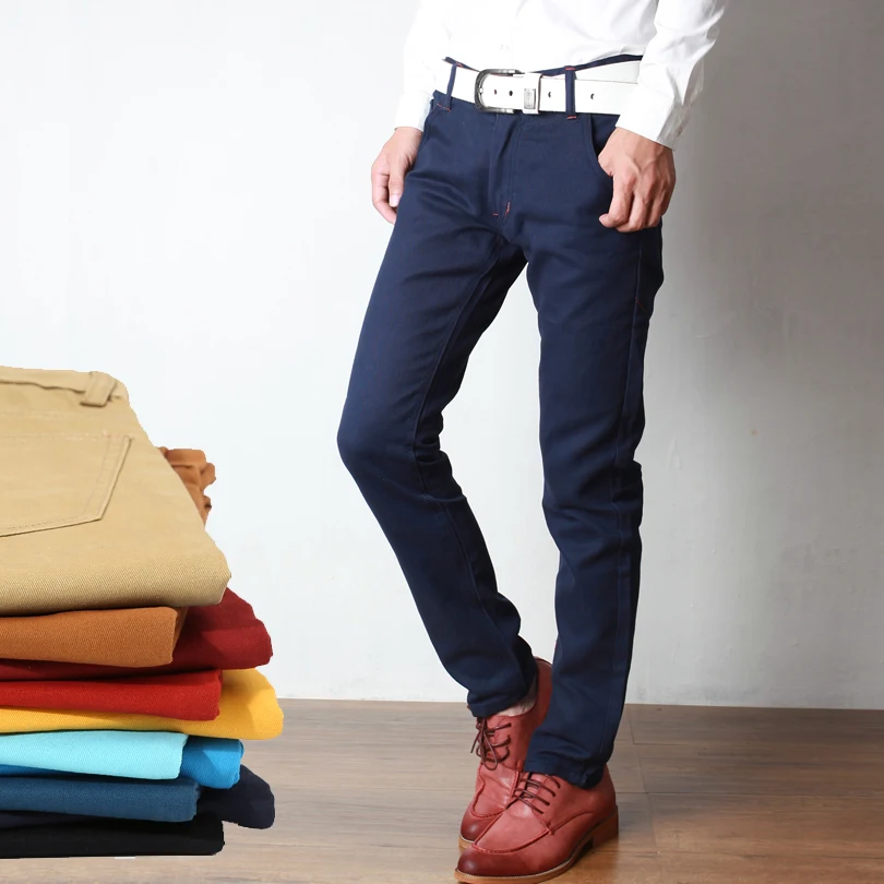 2017 Новое Прибытие мужчины Брюки мужские Slim Fit Повседневные Моды Прямые Узкие