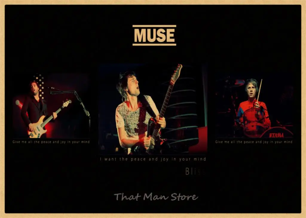 Muse poster.muse rock music vintage retro poster kraft paper decorative wall sticker