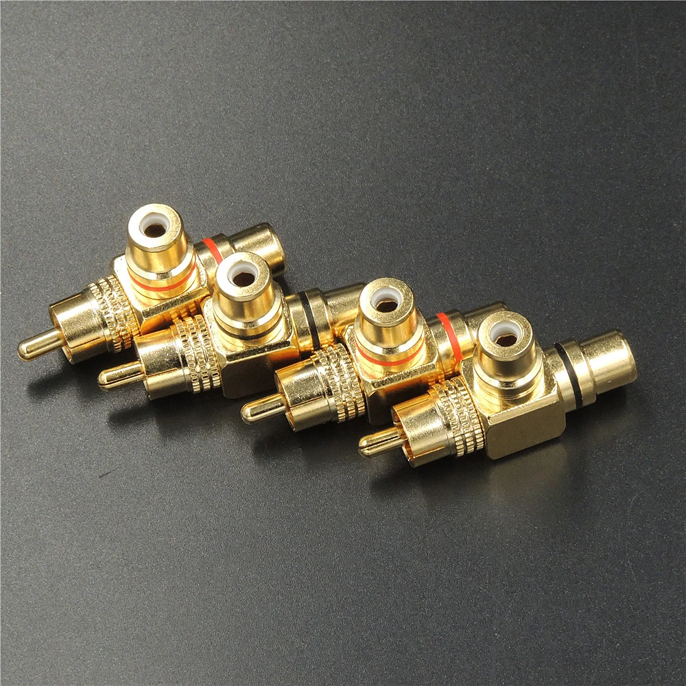 Высококачественный позолоченный разветвитель RCA штекер на 2 гнезда адаптер AV Video