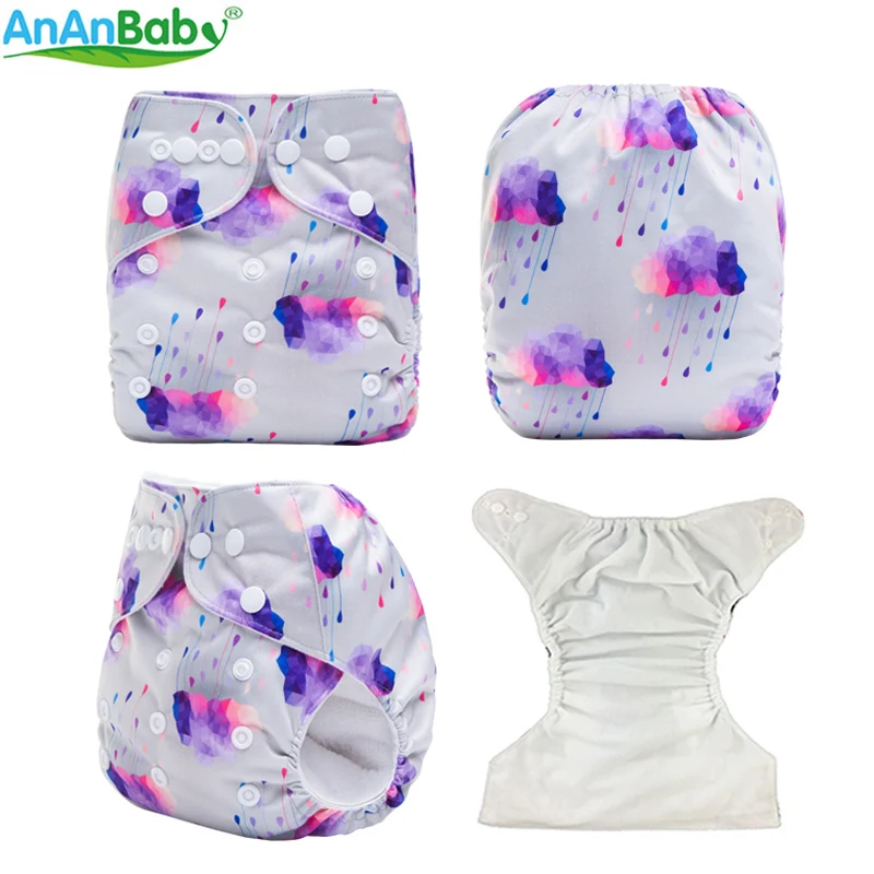 Ananbaby Многоразовые Дышащие Подгузники для маленьких девочек моющиеся мягкие