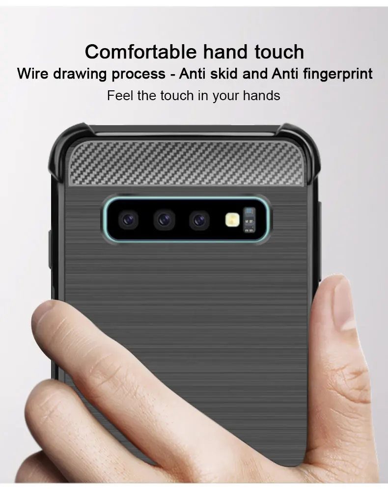 С предохранительными подушками противоударный чехол для samsung Galaxy S10 S10 плюс S10E S10 E чехол Imak из рельефной кожи Силиконовый мягкий чехол для задней крышки из ТПУ