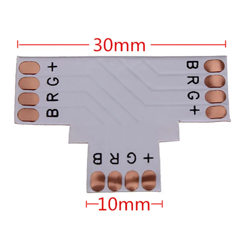 10 шт. 4 контактный светодиодный разъем t образной формы для мм 5050 RGB светодиодный|4