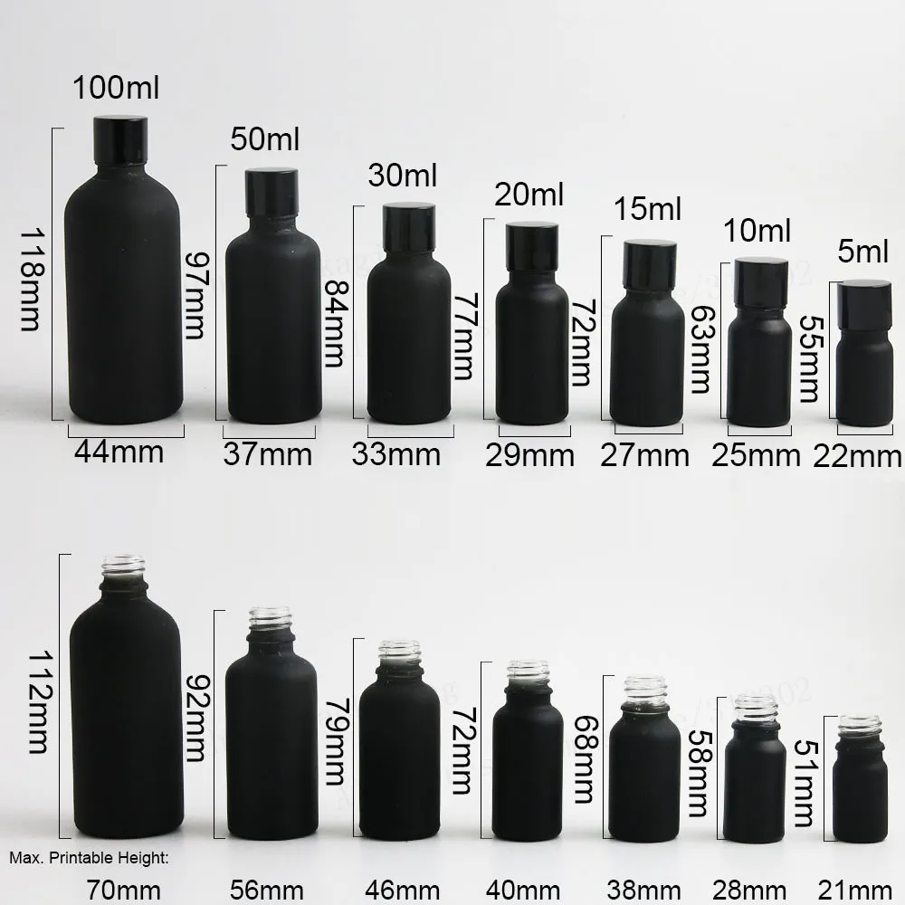 12 x Акция 5 м 10 мл 15 20 1 унция 50 100 матовая черная косметическая бутылка для эфирных