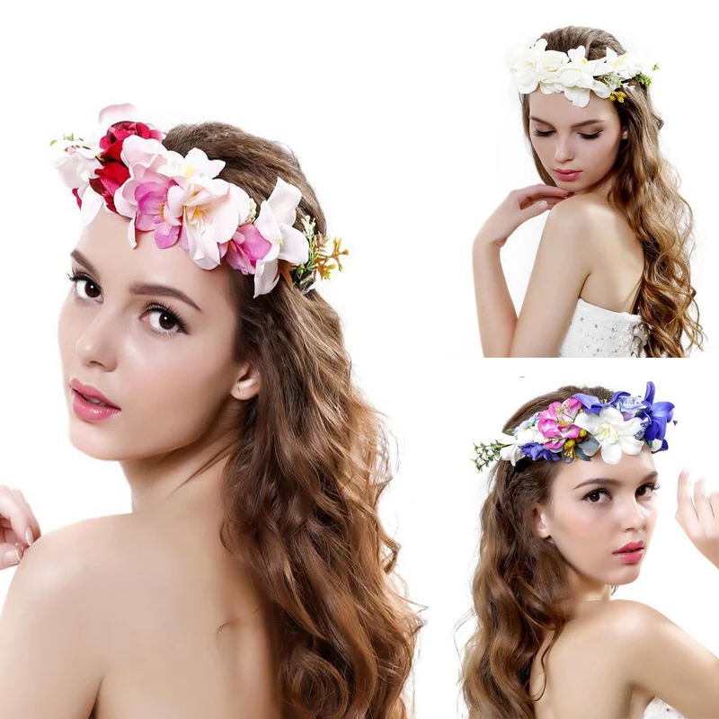 Женская свадебная цветочная гирлянда регулируемая Свадебная Цветочная корона