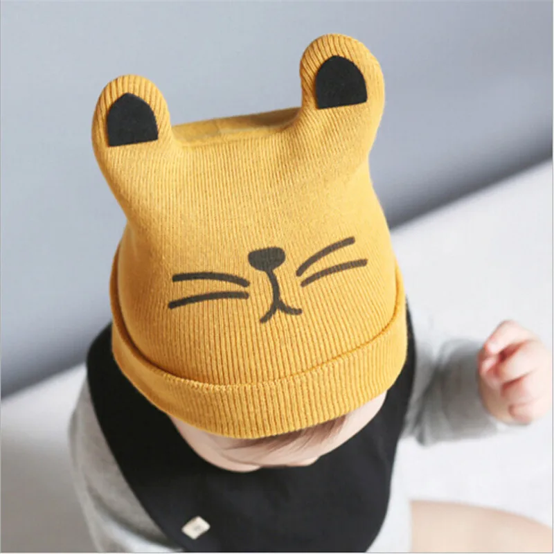 Фото Осенне-зимняя теплая хлопковая шапка для малышей детские шапки маленьких
