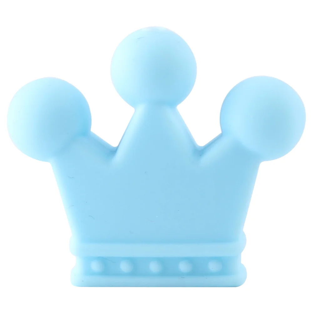 57 Pastel Blue Keep&Grow 10pcs Crown Silicone Beads Baby Teething Toys Food Grade Silicone DIY Pacifier Chain Pendant Accessories Baby teethers - Цвет: 57 Pastel Blue