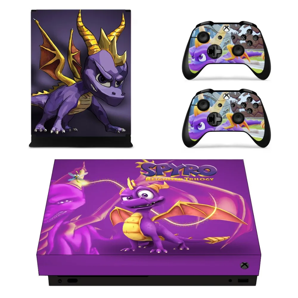 Полный набор лицевых панелей наклейки Spyro Дракон для Xbox One X консоль и два