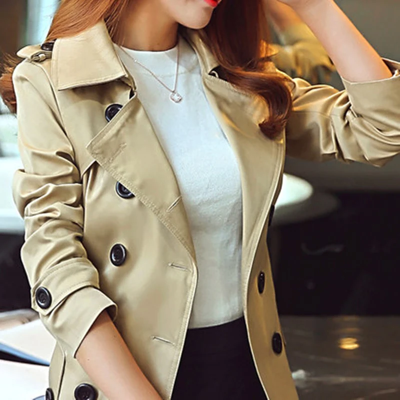 Ветровка женская двубортное с поясом длинное 2019|women overcoat|women overcoat fashionnew spring autumn |