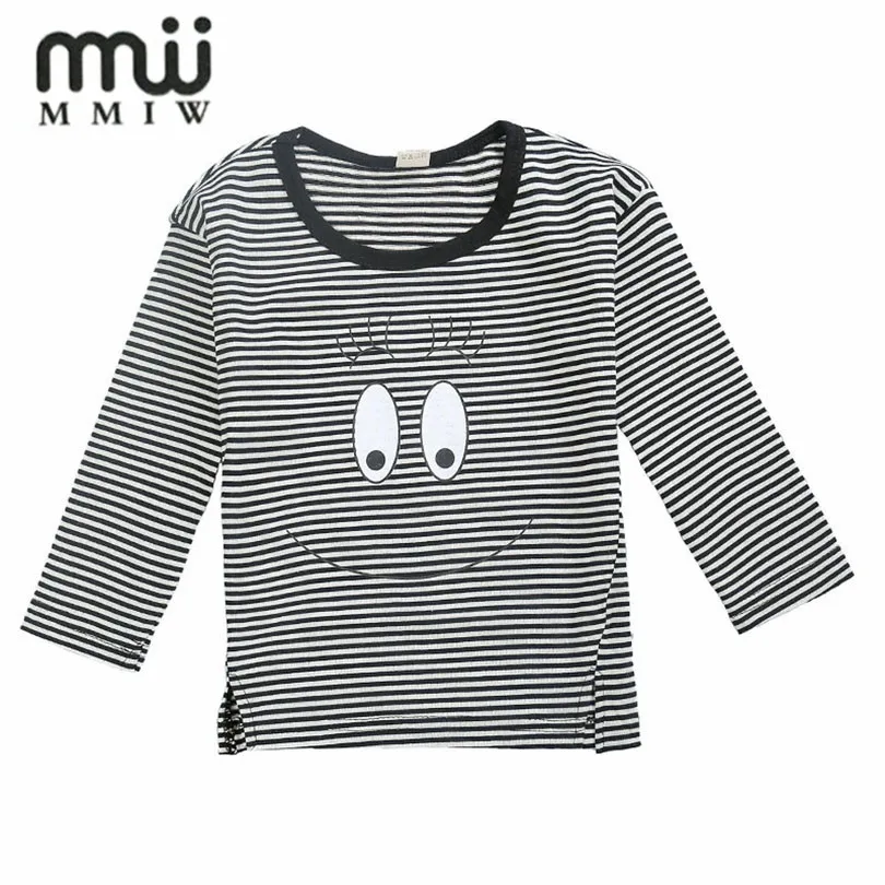 MMIW 2017 Высокое Качество Дети Одежда Футболки Мода Хлопка Полосатый С Длинным