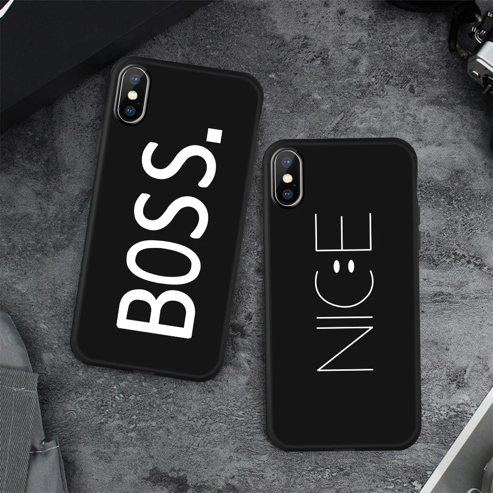 Парный чехол для телефона для iPhone XS Max XR для iPhone 8 7 Plus X 6 6S 5 S 5S SE силиконовый чехол из ТПУ с узором черные матовые чехлы