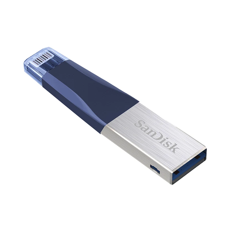 Флеш-накопитель USB SanDisk iXPand OTG с разъемом Lightning, флеш-накопитель USB 3,0, флеш-накопитель 32 ГБ, 64 ГБ, 128 ГБ, MFi для iPhone, розовый, синий, серый - Цвет: blue