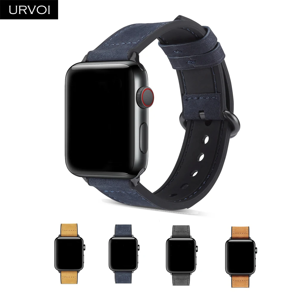 Ремешок URVOI для apple watch матовый мягкий кожаный ремешок iwatch 4/2/1 удобный прочный
