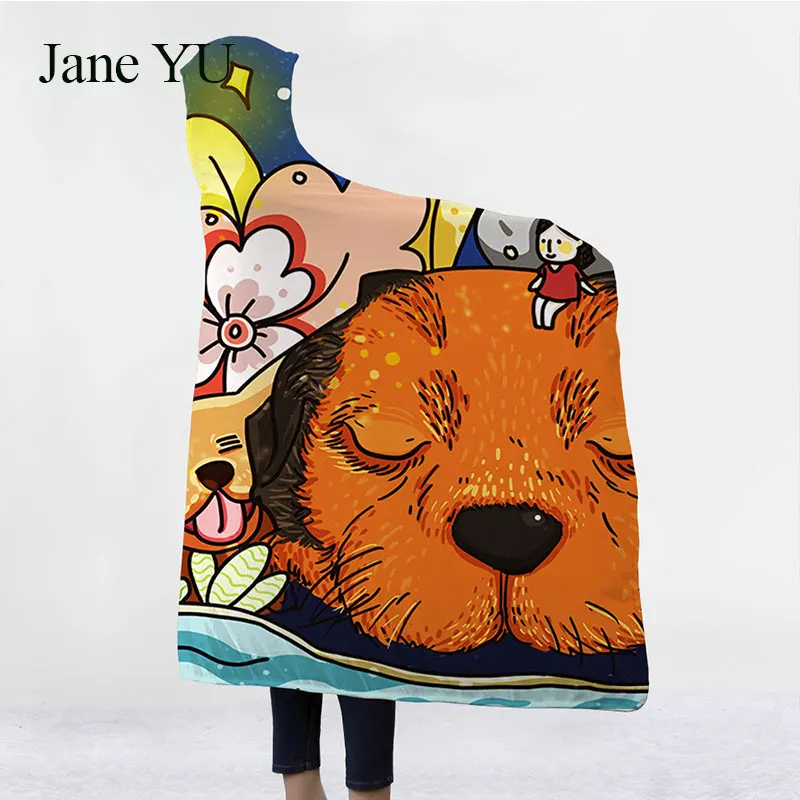 JaneYU прекрасный мультфильм с капюшоном Новое домашнее детское утолщенное двойное одеяло украшение