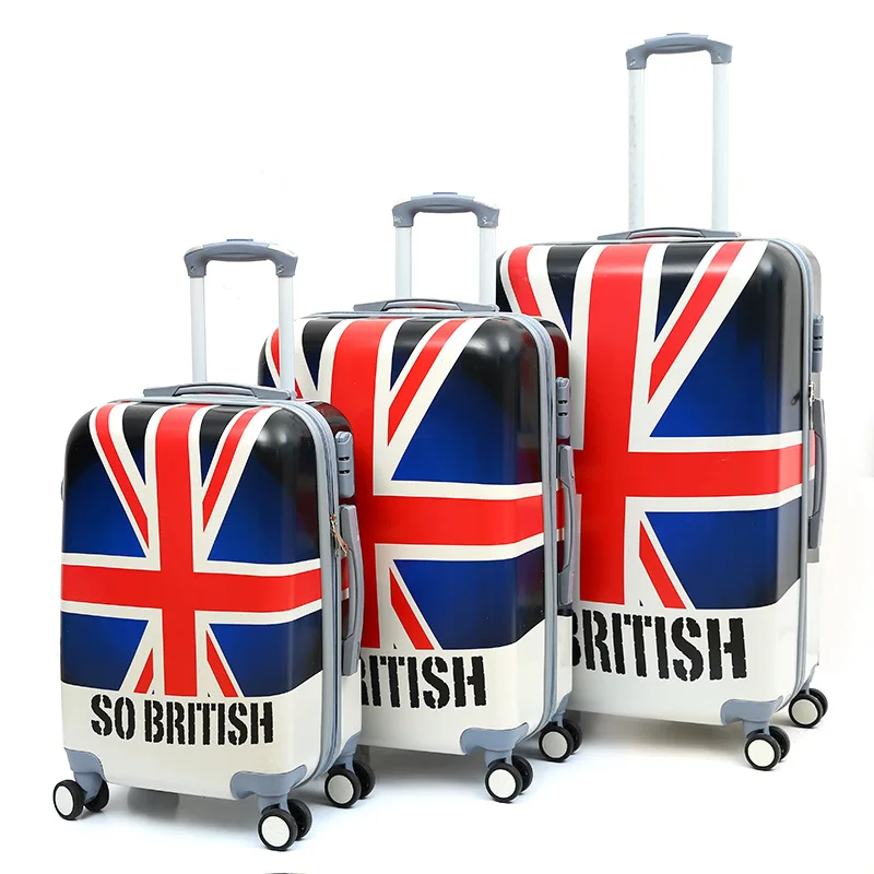 3-piece trolley case Printed pattern lock Luggage Universal wheel suitcase High quality PC Clothese storage valise20&quot24&quot28&quot | Багаж