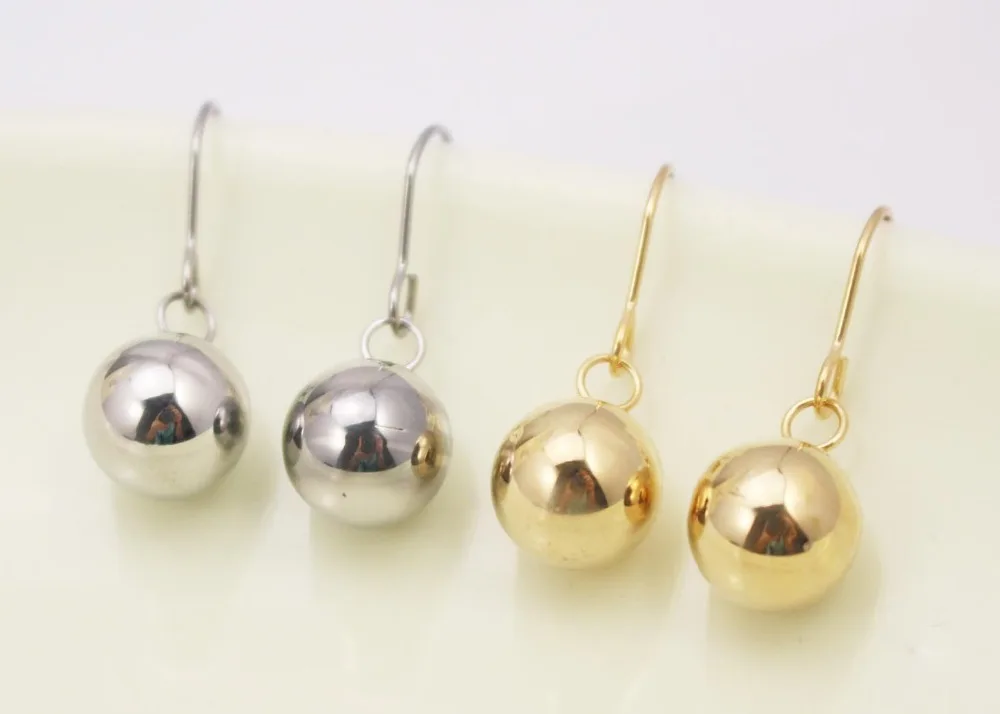 Брендовые модные серьги пирсинг Bijoux двухцветные в форме микро диско шара висячие
