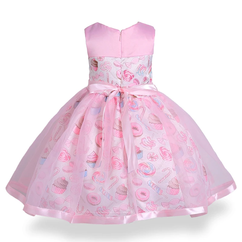LOVE DD&ampMM Girls Dresses 2022 Summer New Children's Clothing Sweet Ice Cream Printing Mesh Stitching Bow Princess Dress | Детская