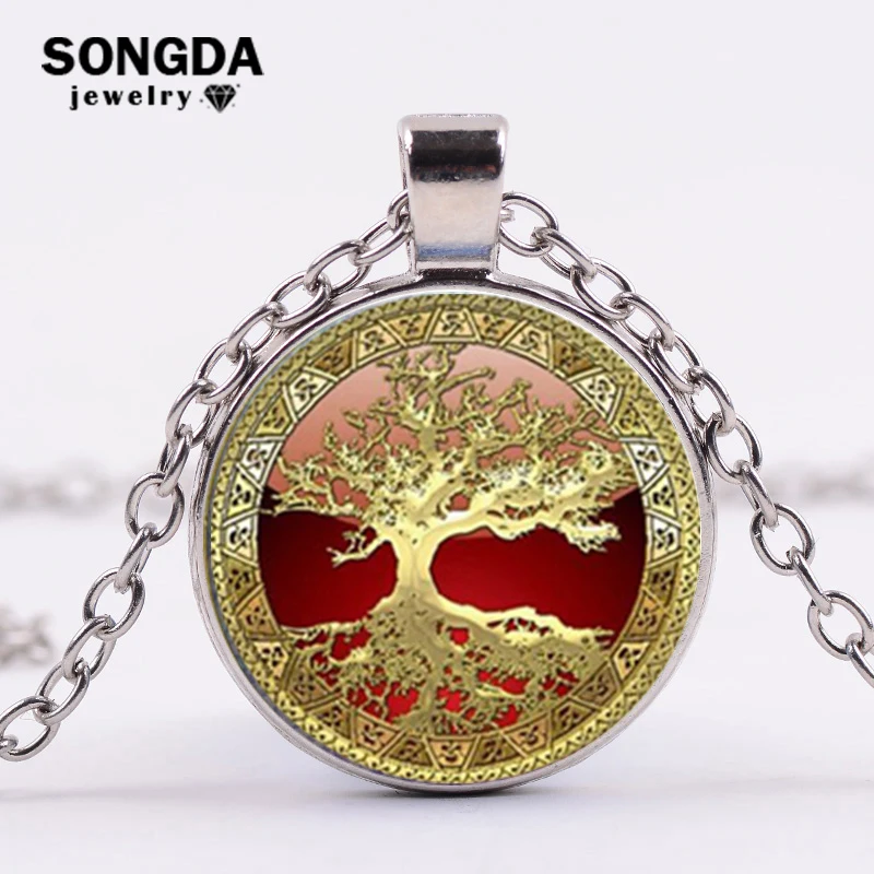 SONGDA роскошные золотые Цвет Древо жизни ожерелье для женщин модное ювелирное