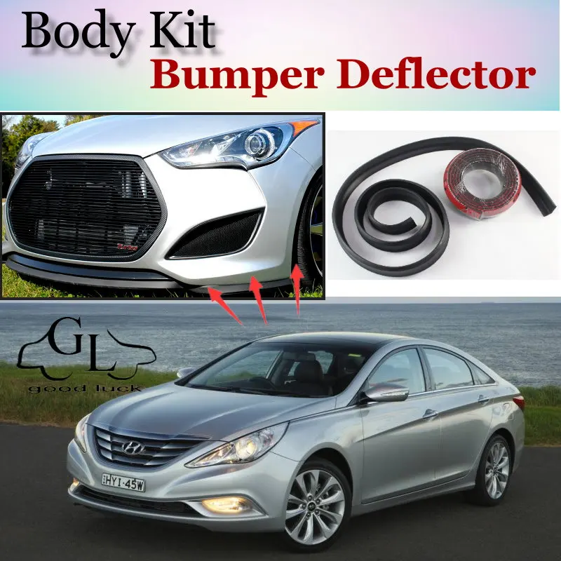 For Hyundai Sonata / i45 Sonica Prima Bumper Lip Front Spoiler Deflector Car Tuning View Body Kit Strip Skirt | Автомобили и