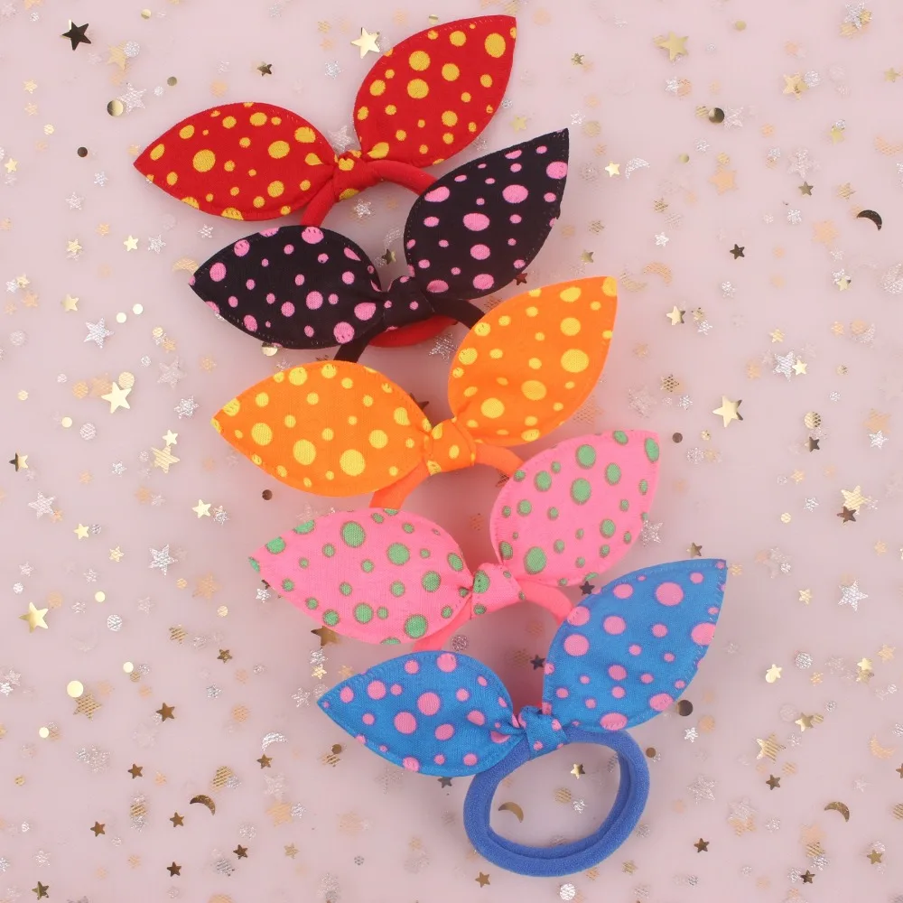 2019 Новая мода (оранжевый зеленый розовый горошек) узор кроличьи уши Девушки