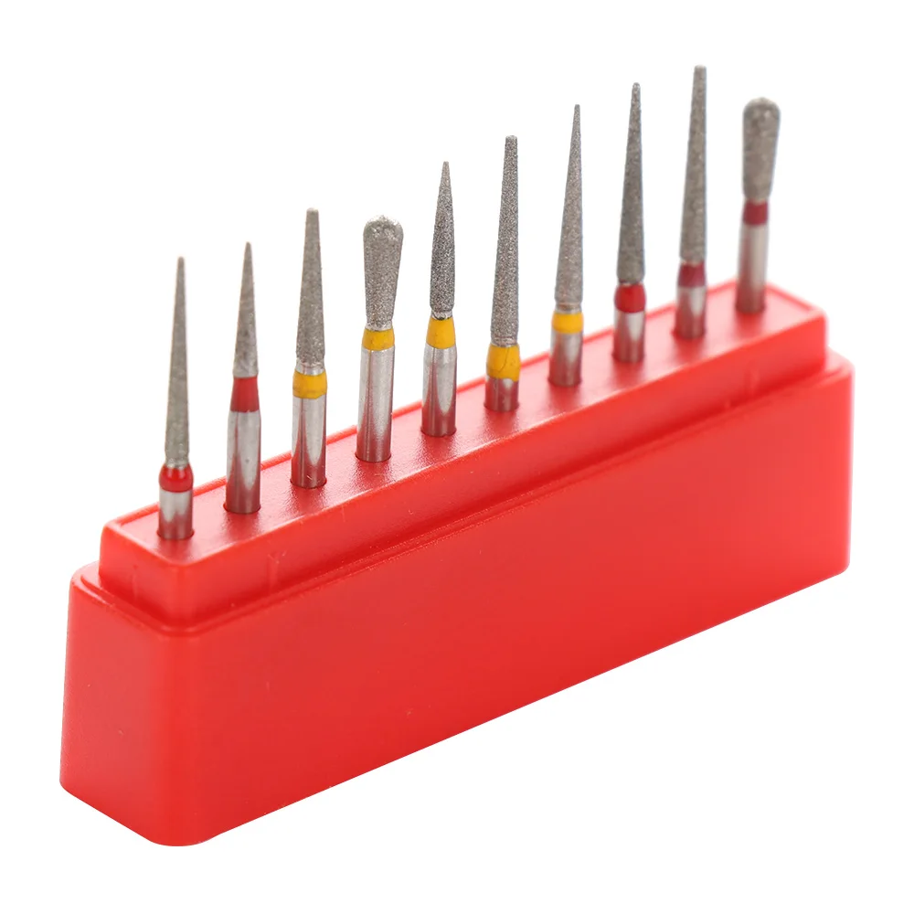 

10pcs 1.6mm High Speed Handpieces Diamond Burs Polishing Grinding Heads