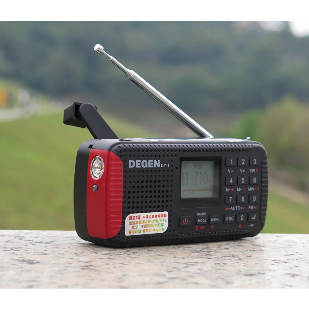 DEGEN CY 1 Dynamo Solar аварийное радио FM /MW/ SW будильник портативное коротковолновое с ЖК