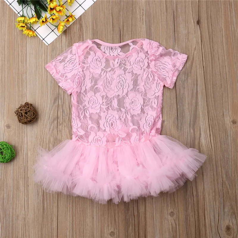 Летний модный розовый комбинезон для новорожденных девочек 0 9 месяцев кружевное