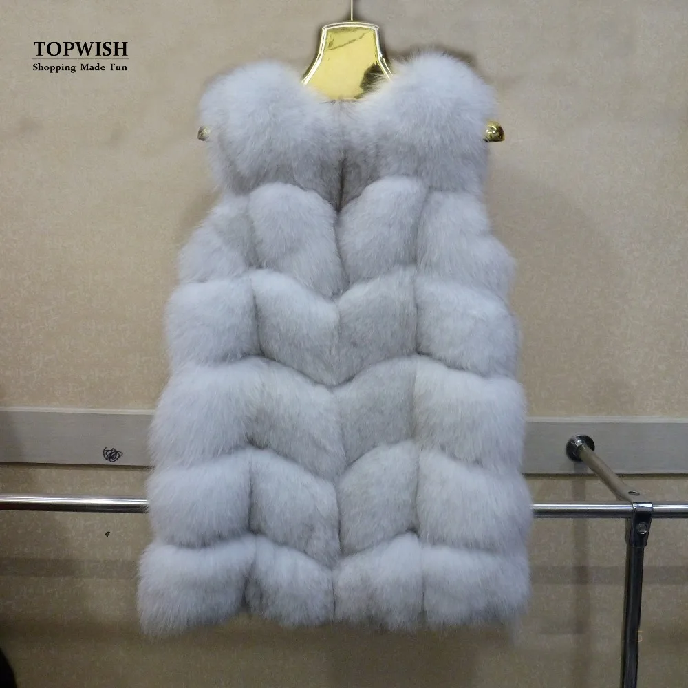 Новое поступление женский жилет из натурального Лисьего меха пальто цельного