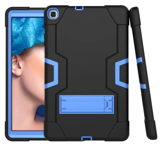 black blue Сверхпрочный силиконовый чехол для samsung Galaxy Tab A 10,1 SM-T510/T515 10," планшет Funda Capa противоударный чехол для детей+ подарки - Цвет: black blue
