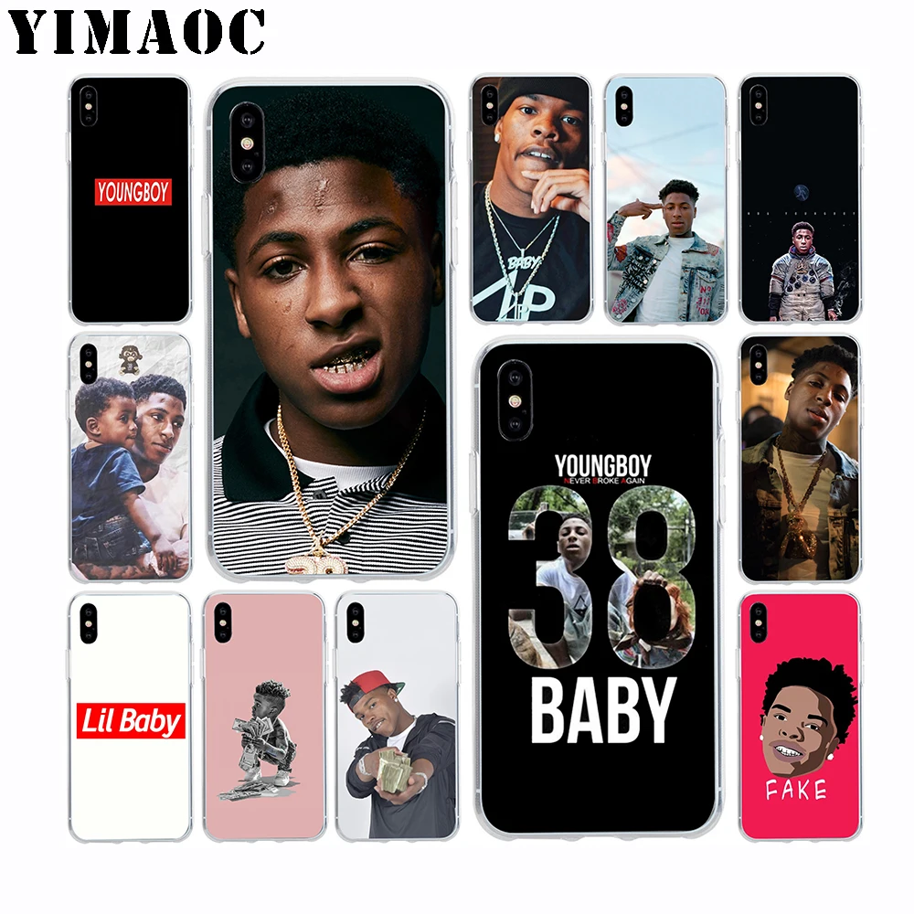YoungBoy Never Broke Again Lil Baby Soft Silicone Case for Apple Iphone Xr Xs Max X 10 8 Plus 7 6S 6 SE 5S 5 7Plus 8Plus |