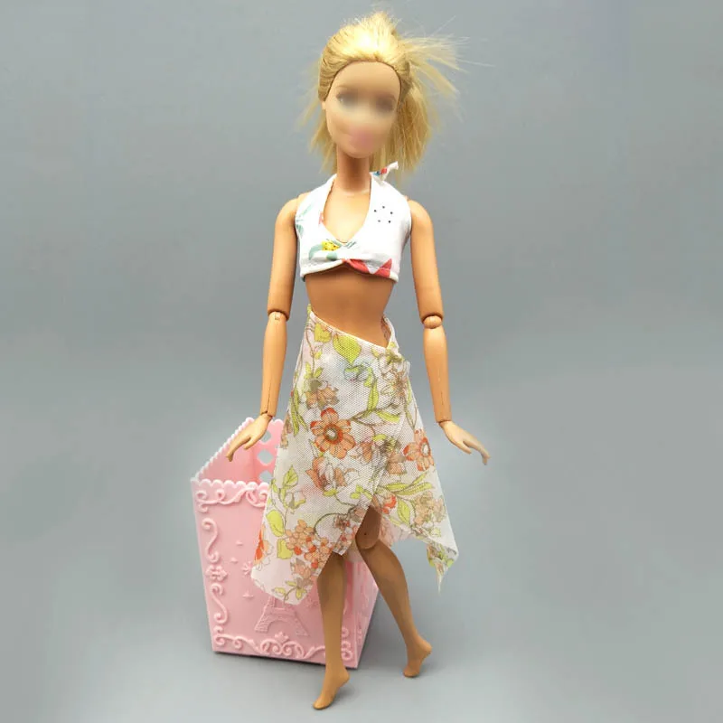 1 комплект мягкий бюстгальтер и трусы цветочный цветок бикини для куклы Барби