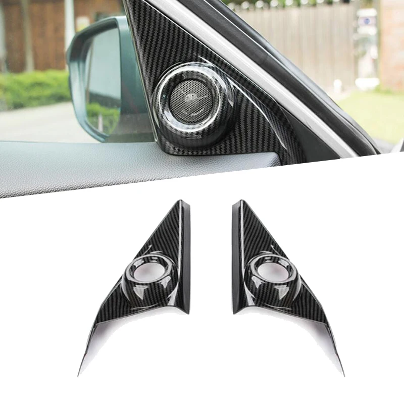 

Углеродное волокно интерьерные молдинги межкомнатные передние двери треугольник аудио динамик крышка отделка наклейка для Honda Civic 10th 2016 2017 ...