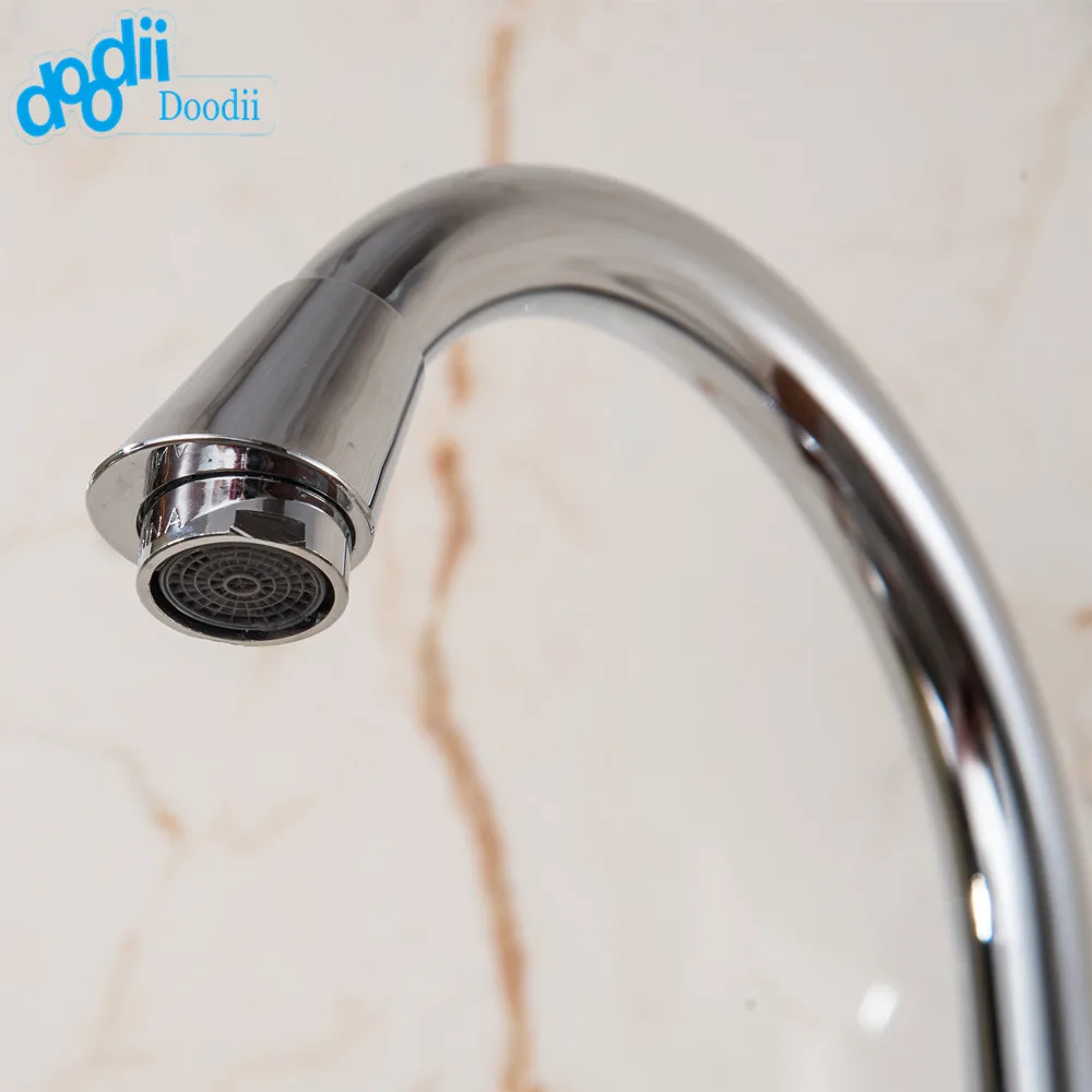 Doodii 360 Degree Rotatable Faucet High Quality Chrome Finish Single Handle Kitchen Faucet Wall Mounted Cold Water Brass Faucet