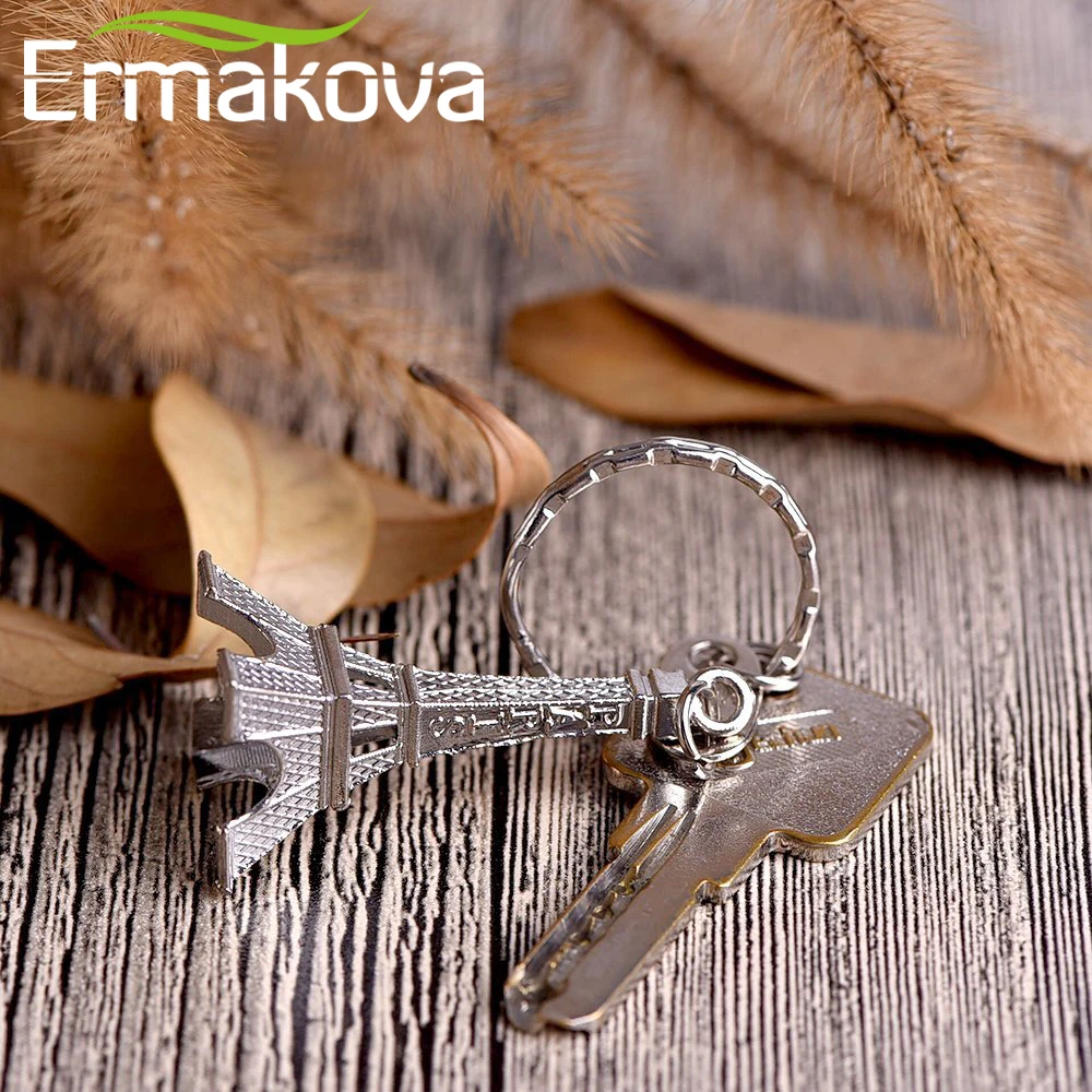 ERMAKOVA 15 шт./компл. 3D Брелок Эйфелева башня Французский сувенир брелок фигурка