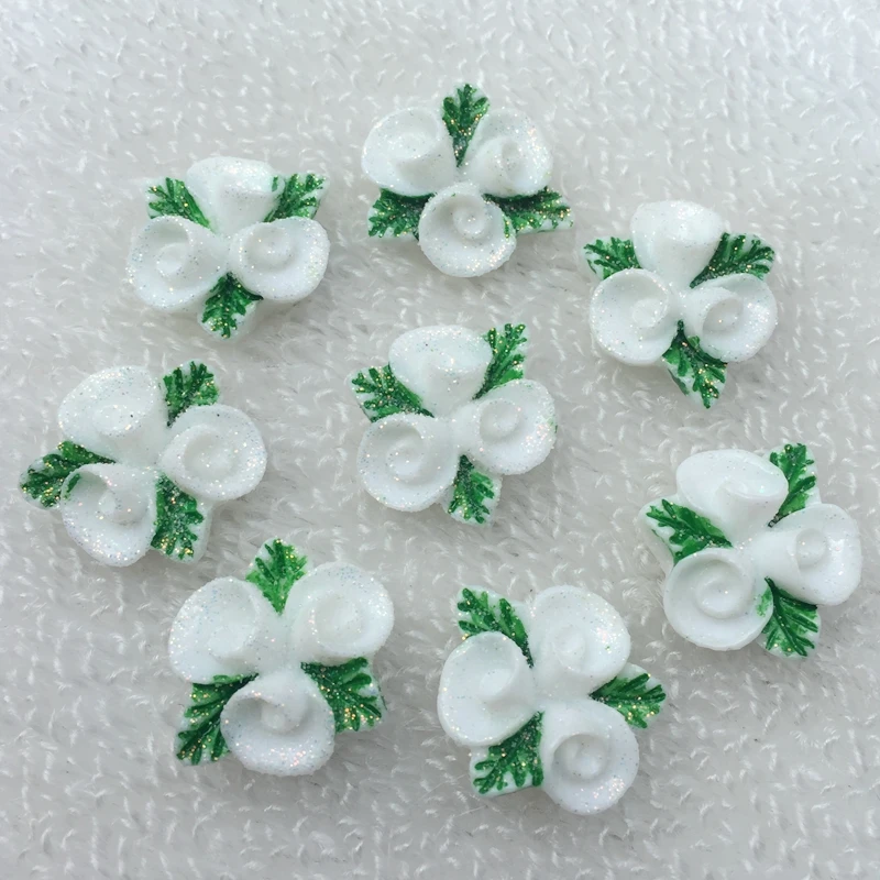 Flower 18*21mm 20pcs DIY gold powder Resin Crafts wedding decoration accessories flat back scrapbook -A60 | Дом и сад