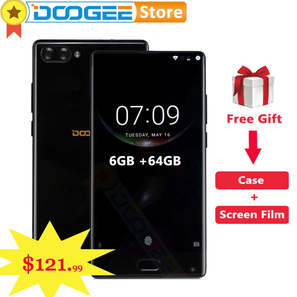 DOOGEE MIX 6 ГБ 4G B Android 7 0 смартфон 5 ''МТК Helio P25 Восьмиядерный 16MP камеры отпечатков