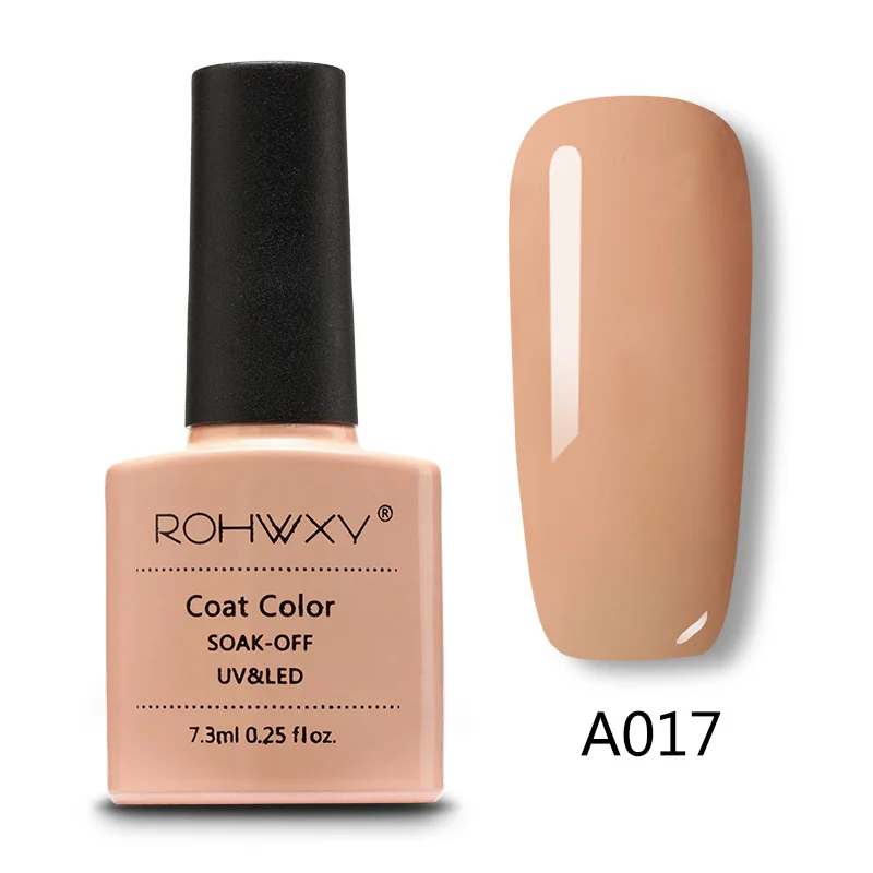 A017 ROHWXY, 60 цветов, УФ-гель для ногтей, дизайн ногтей, Гель-лак, блестящий, отмачивается, лак для маникюра, лак для ногтей, Гель-лак - Цвет: A017