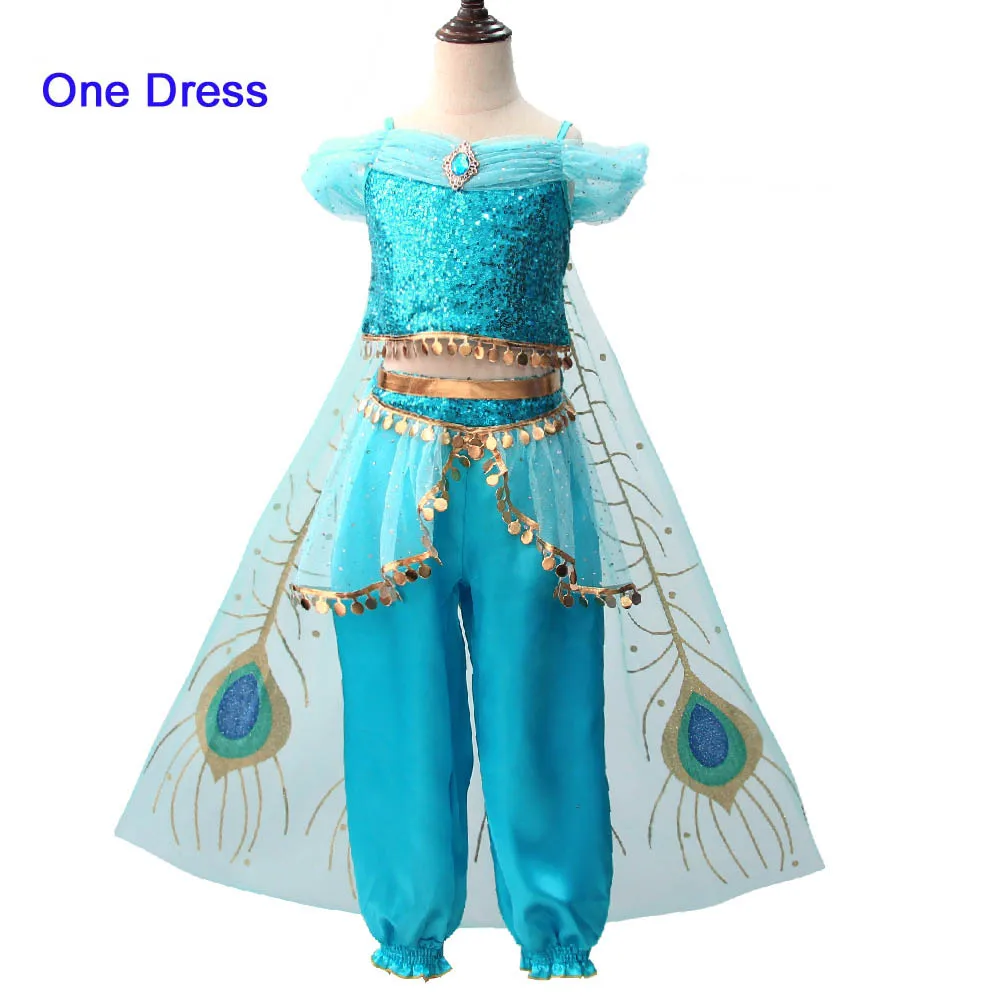 Dress Костюмы «Жасмин» для девочек; детское платье; маскарадный костюм «Лампа Аладдина»; маскарадный костюм принцессы; маскарадный костюм на Хэллоуин; комплекты костюмов - Цвет: Dress