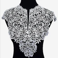 5pcs polyester white black flower lace neckline fabricdiy handmade wedding dress lace collar for sewing supplies crafts