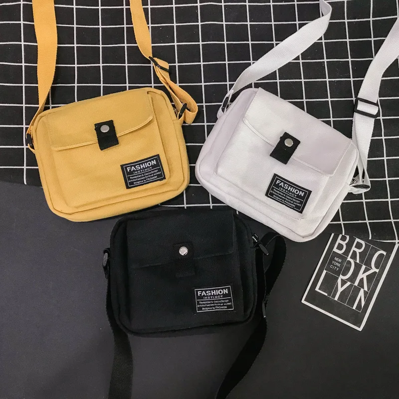 Модная однотонная женская сумка мессенджер с застежкой холщовые сумки на плечо