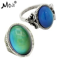 2pcs vintage bohemia retro color change mood ring emotion feeling changeable ring temperature control ring for women rs008 rs058