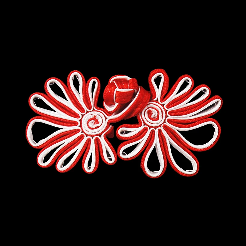 100 компл. Белый красный плетеный лягушка закрытие узел кнопка застежка пришить на