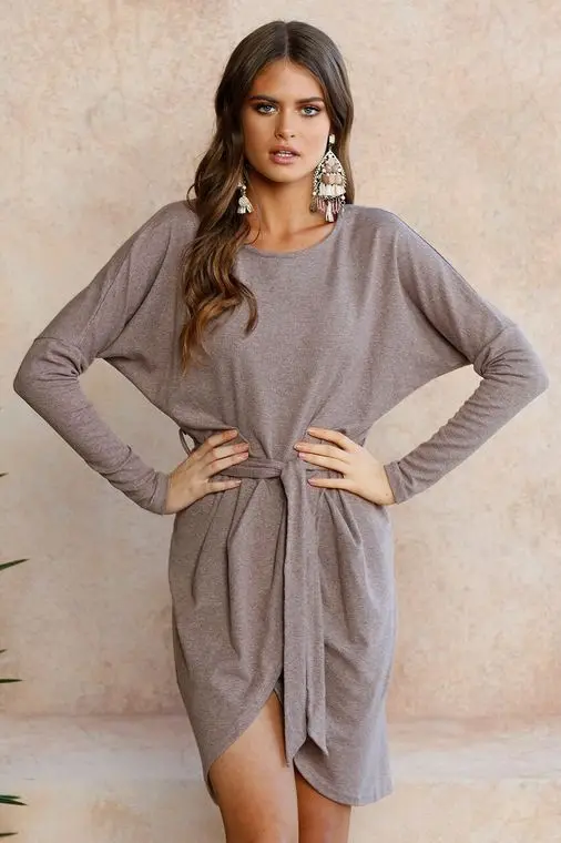 Gaeshow осеннее платье с длинными рукавами свободные Повседневное Для женщин платья