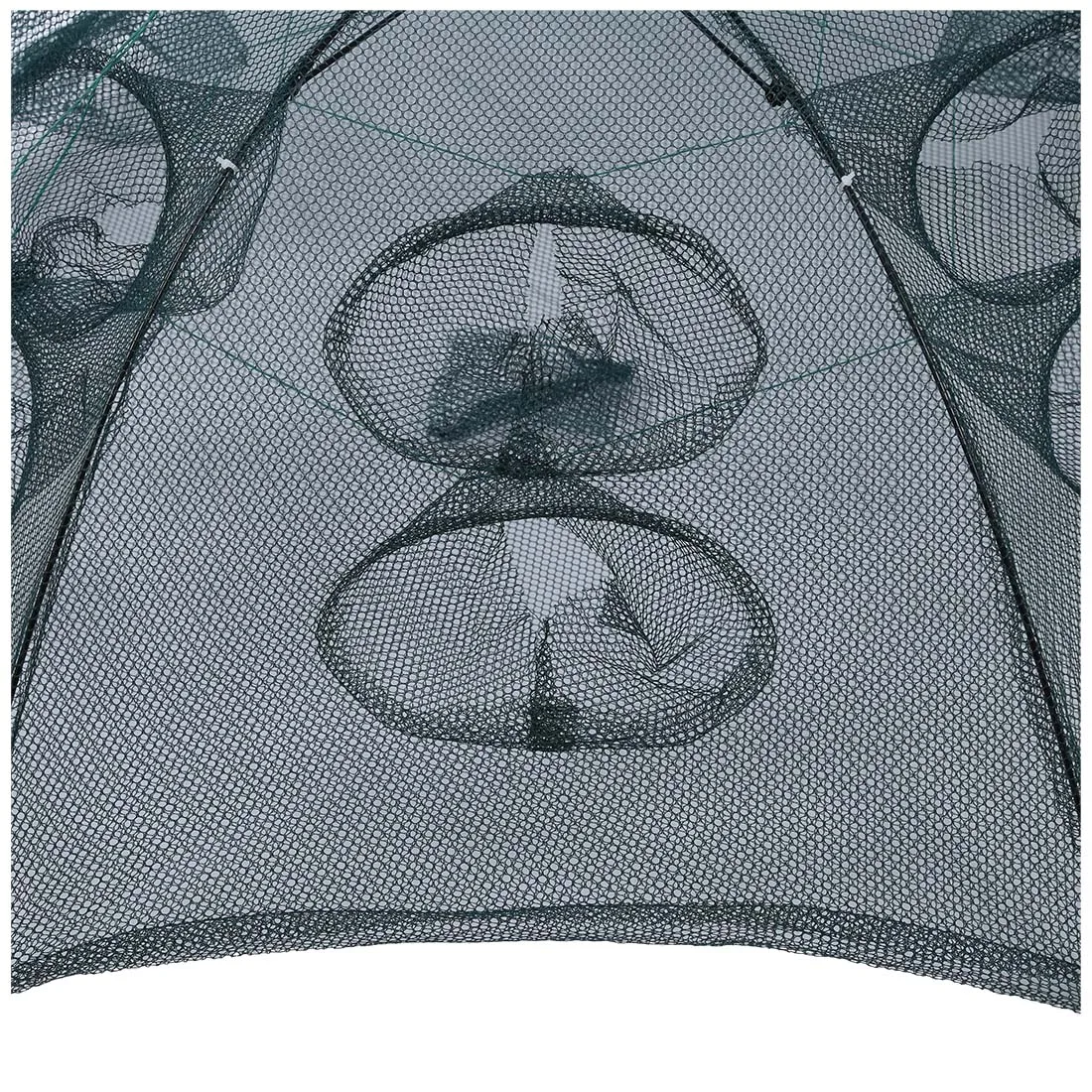 SEWS-Trap Net Fishing Camaron Cage Portable Umbrella Style Foldable with 12 Holes Green | Спорт и развлечения