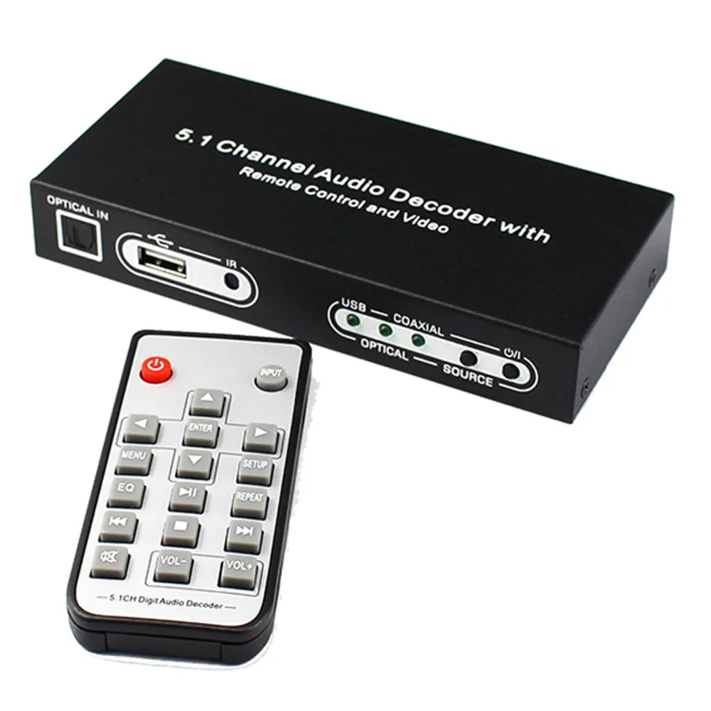 Оптический SPDIF коаксиальный выход на 5.1CH аналоговый аудиоконвертер rca 5 1