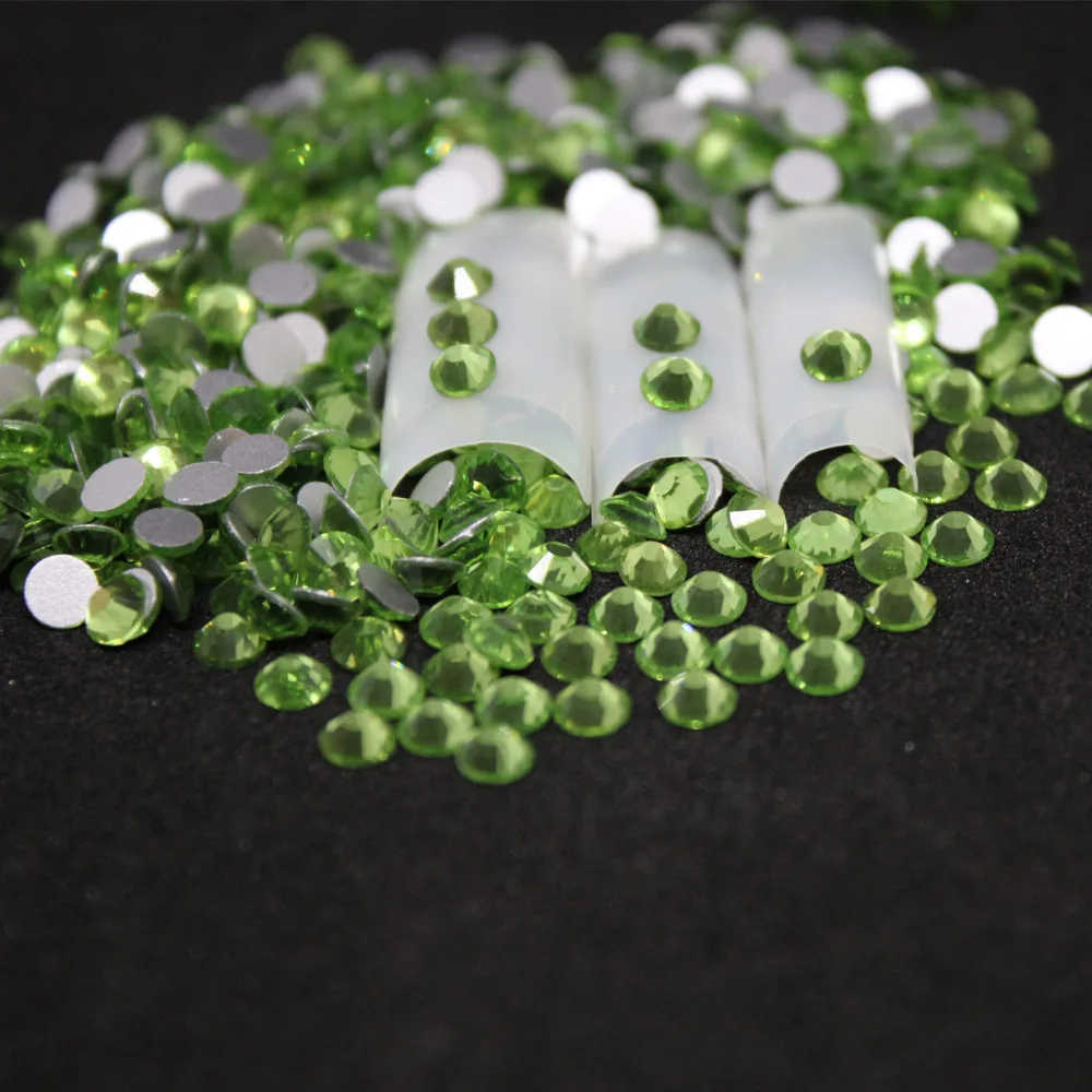 

1440 pcs/Pack SS16-SS20 Peridot Nail Art Decorations Rhinestones For 3d Charm Glass Flatback Non Hotfix DIY Nails Decorations