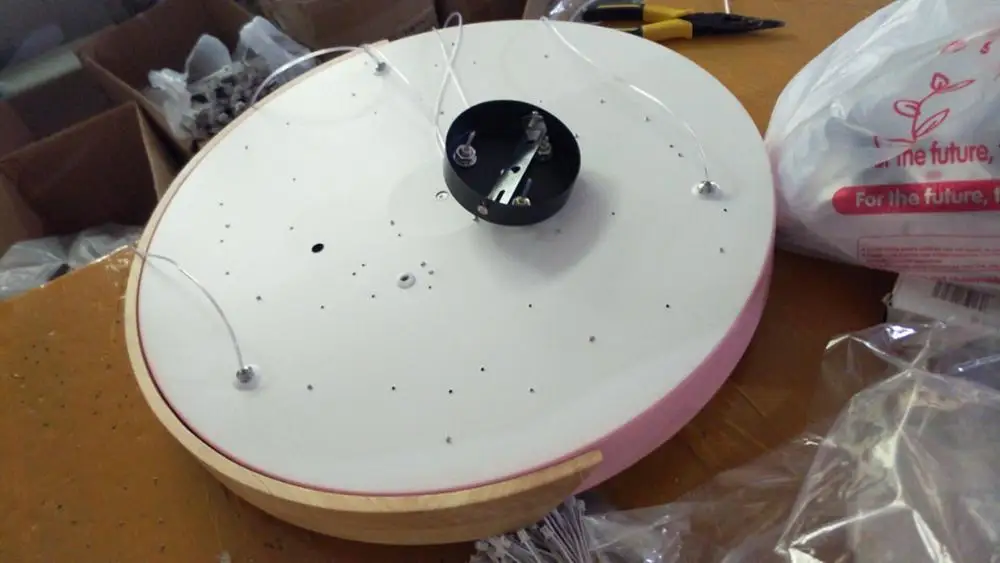 Светодиодный Железный деревянный акриловый круглый многоцветной подвесной